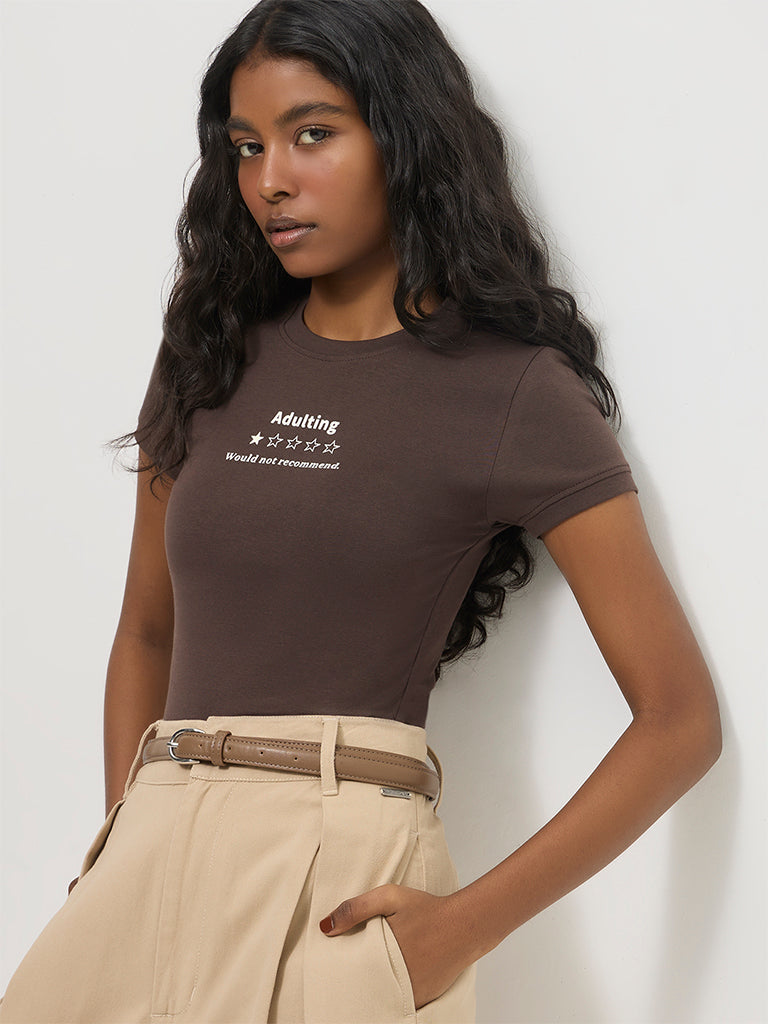 Fitted Typographic T-Shirt