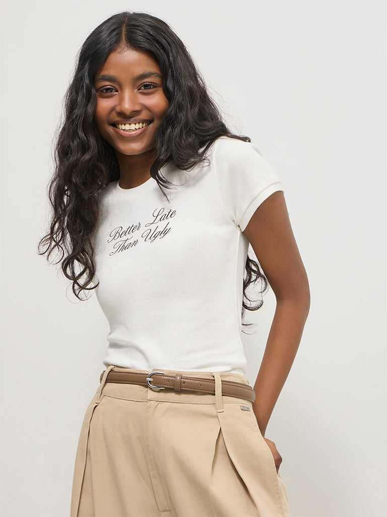 Fitted Typographic T-Shirt