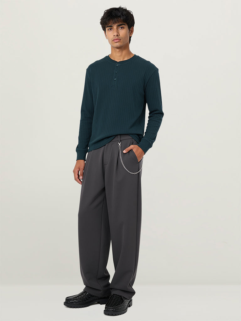 Straight-Fit Trousers with Chain