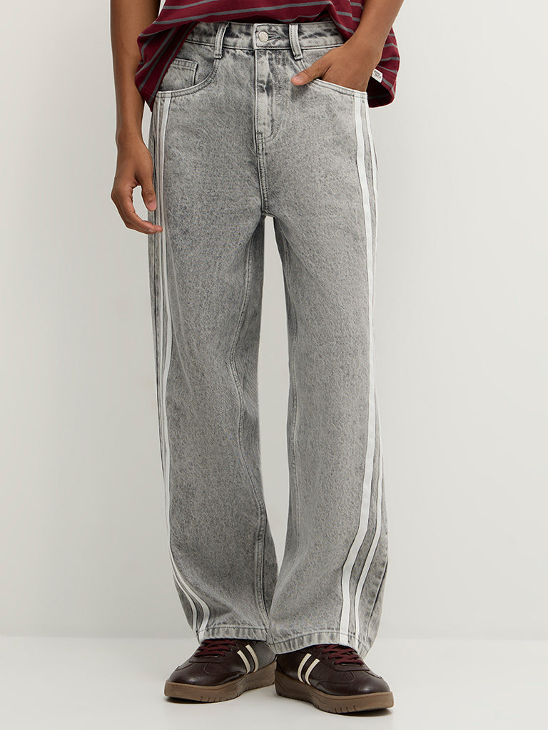 Straight-Fit Striped Jeans