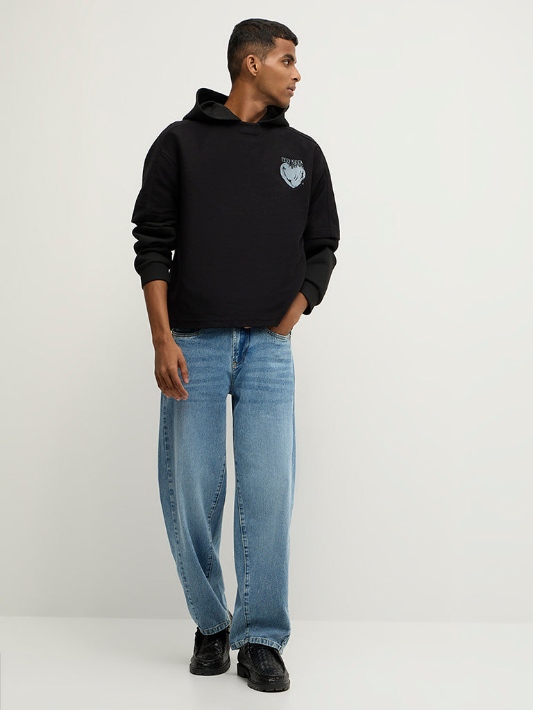 Straight-Fit Faded Jeans