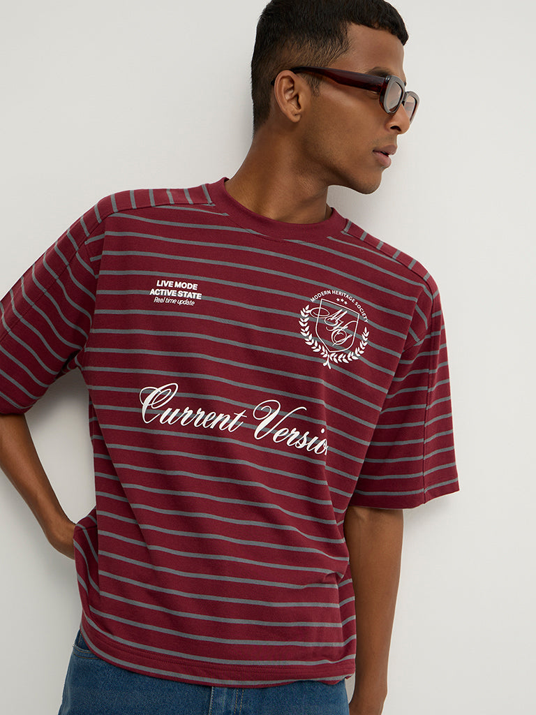 Boxy-Fit Striped T-Shirt
