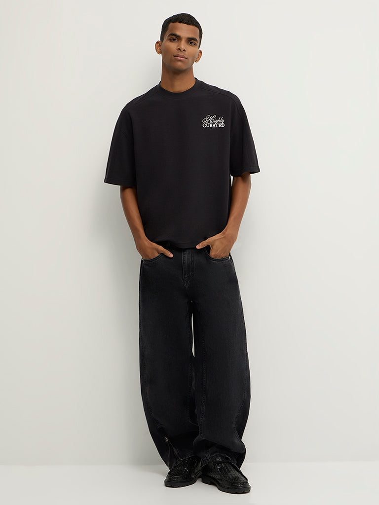 Boxy-Fit Typographic T-Shirt