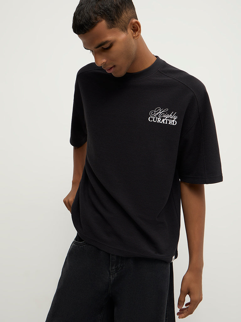 Boxy-Fit Typographic T-Shirt
