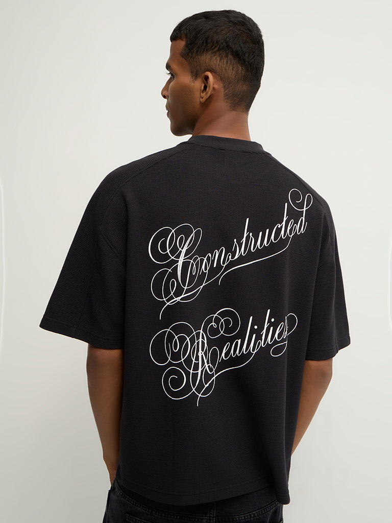 Boxy-Fit Typographic T-Shirt