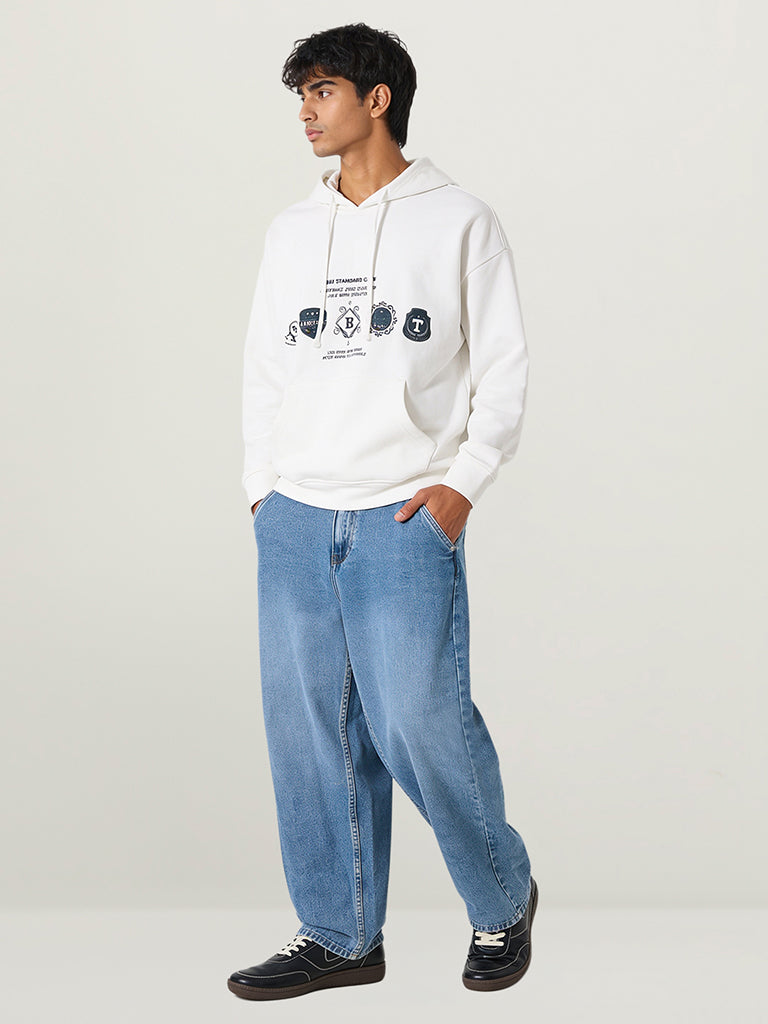 Boxy-Fit Graphic Hoodie