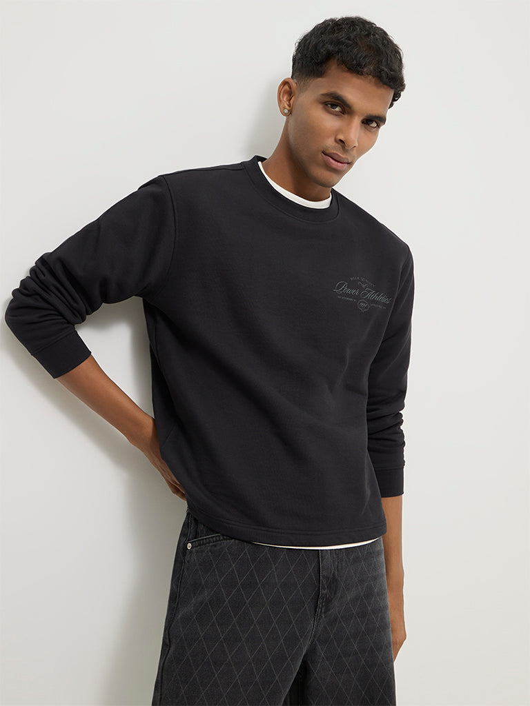 Boxy-Fit Typographic Sweatshirt