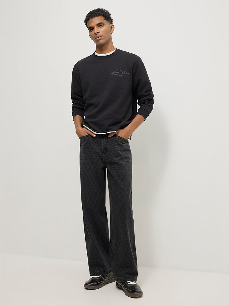 Boxy-Fit Typographic Sweatshirt