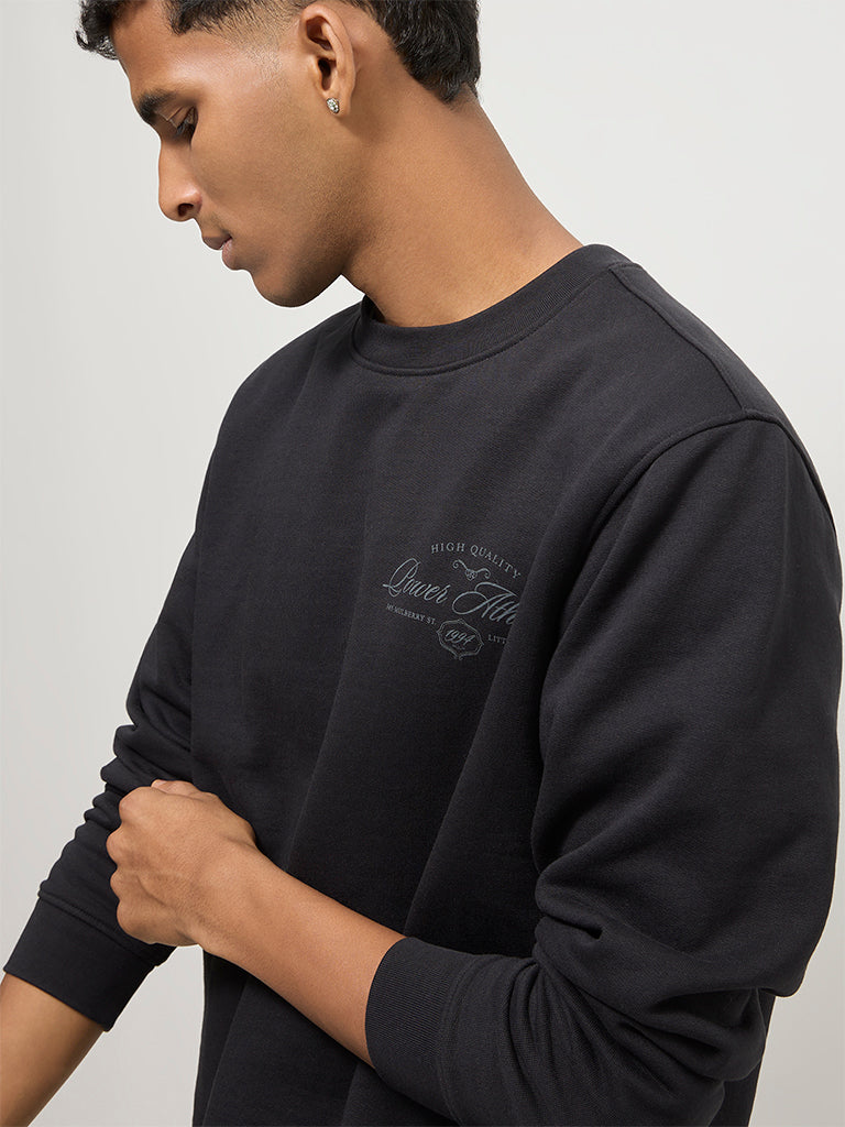 Boxy-Fit Typographic Sweatshirt