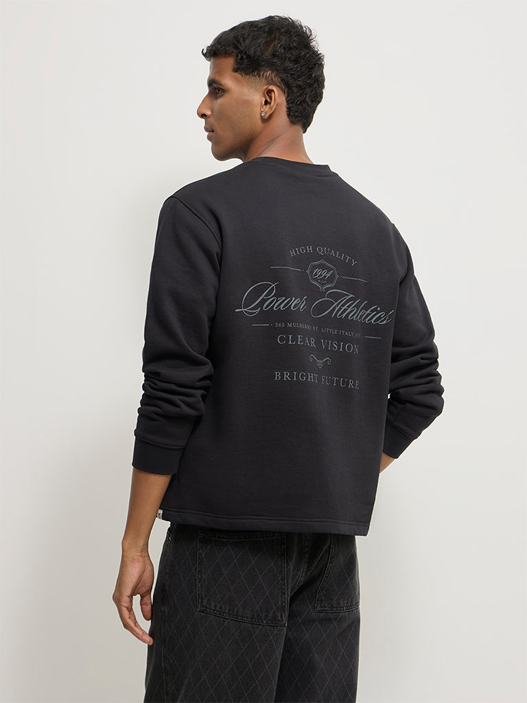 Boxy-Fit Typographic Sweatshirt