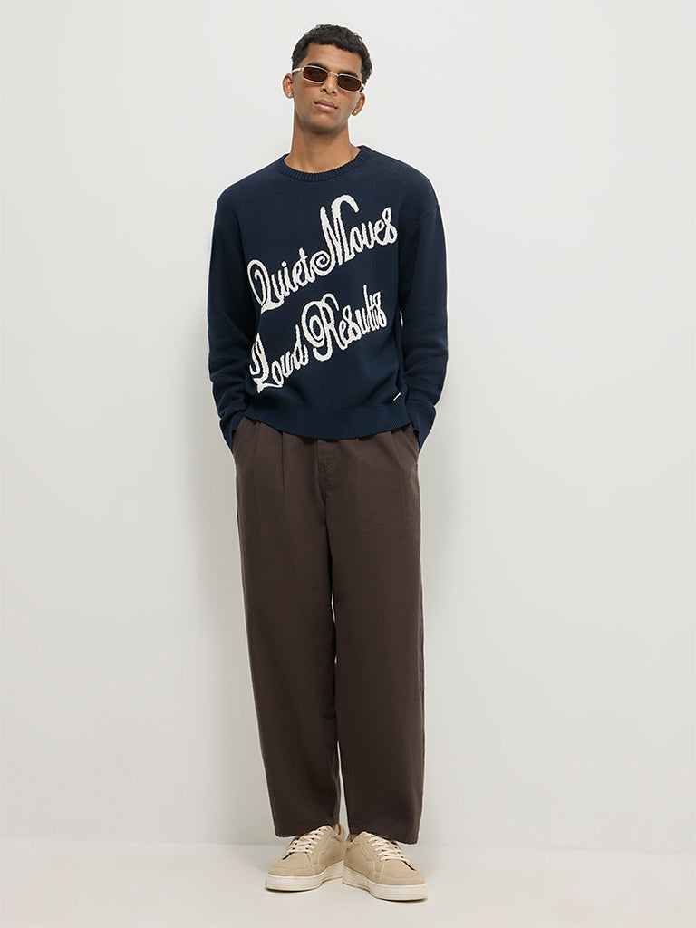 Boxy-Fit Typographic Sweater