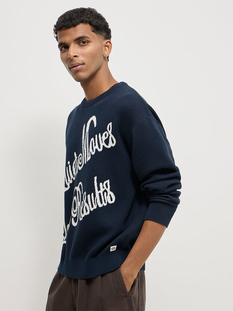 Boxy-Fit Typographic Sweater