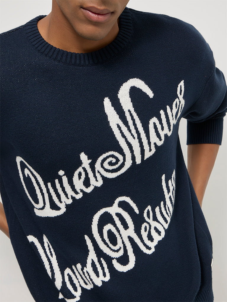 Boxy-Fit Typographic Sweater