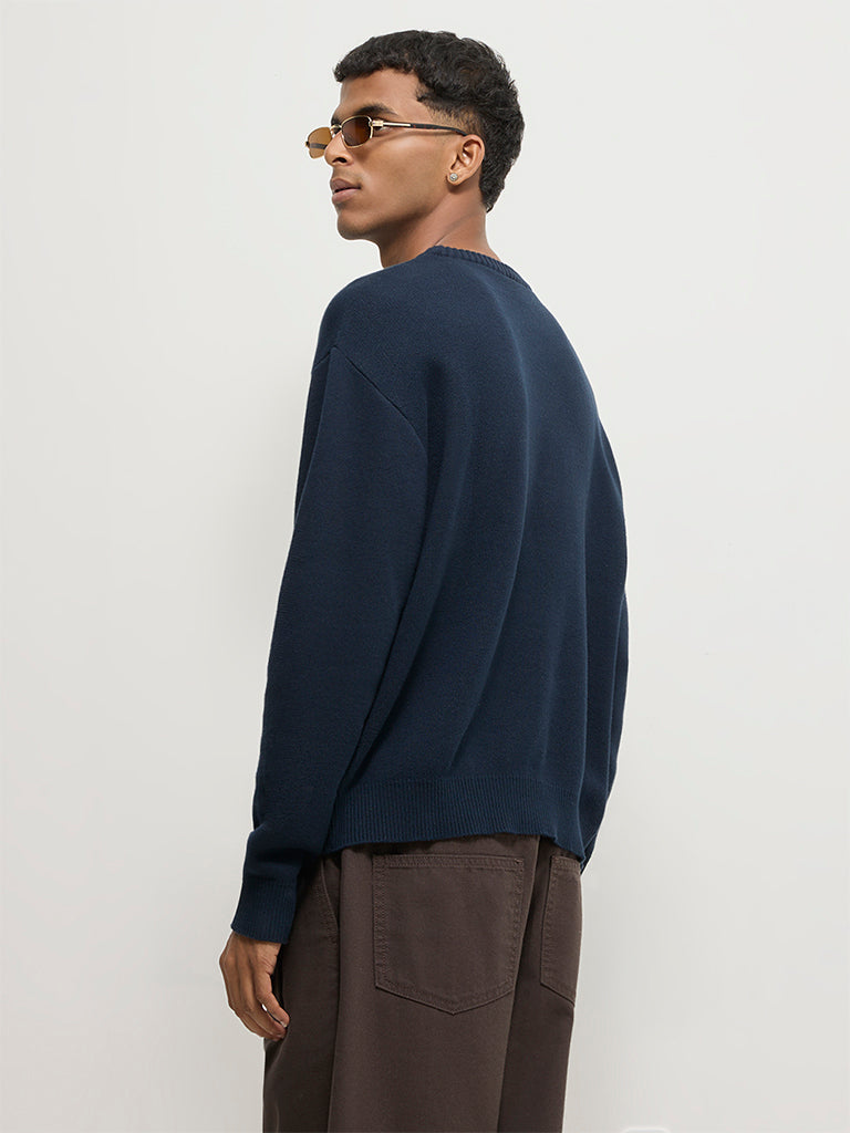 Boxy-Fit Typographic Sweater