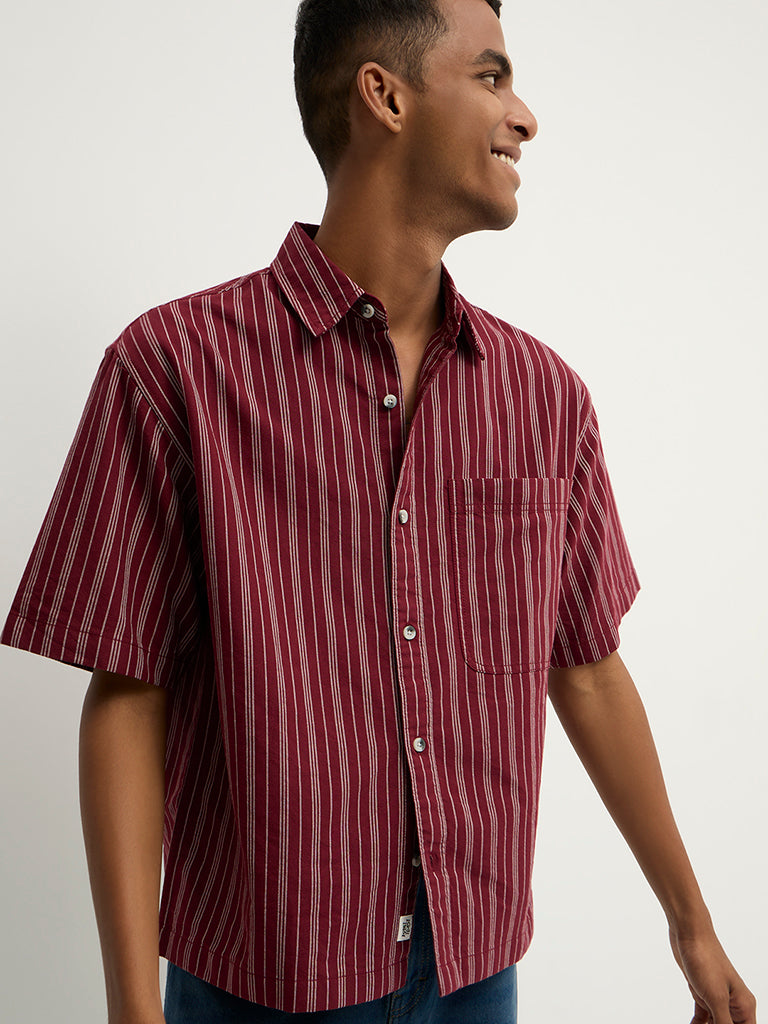 Boxy-Fit Striped Shirt