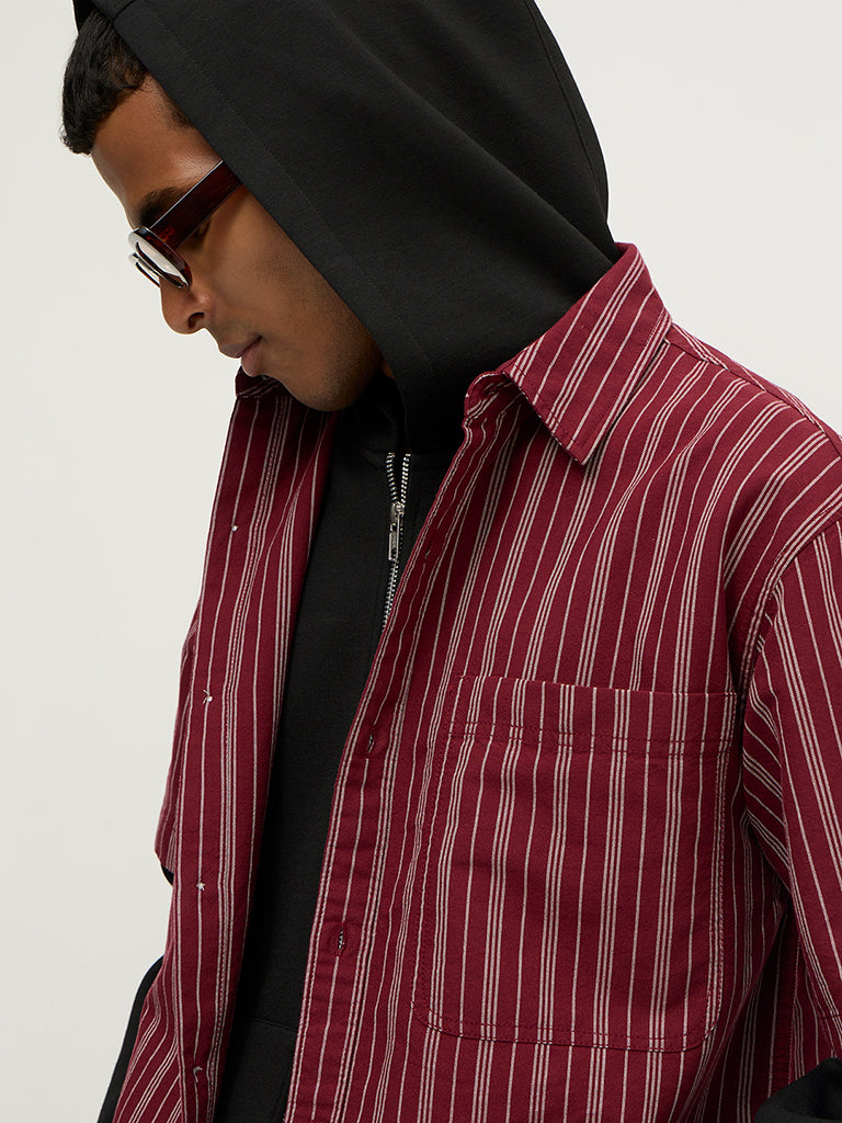Boxy-Fit Striped Shirt