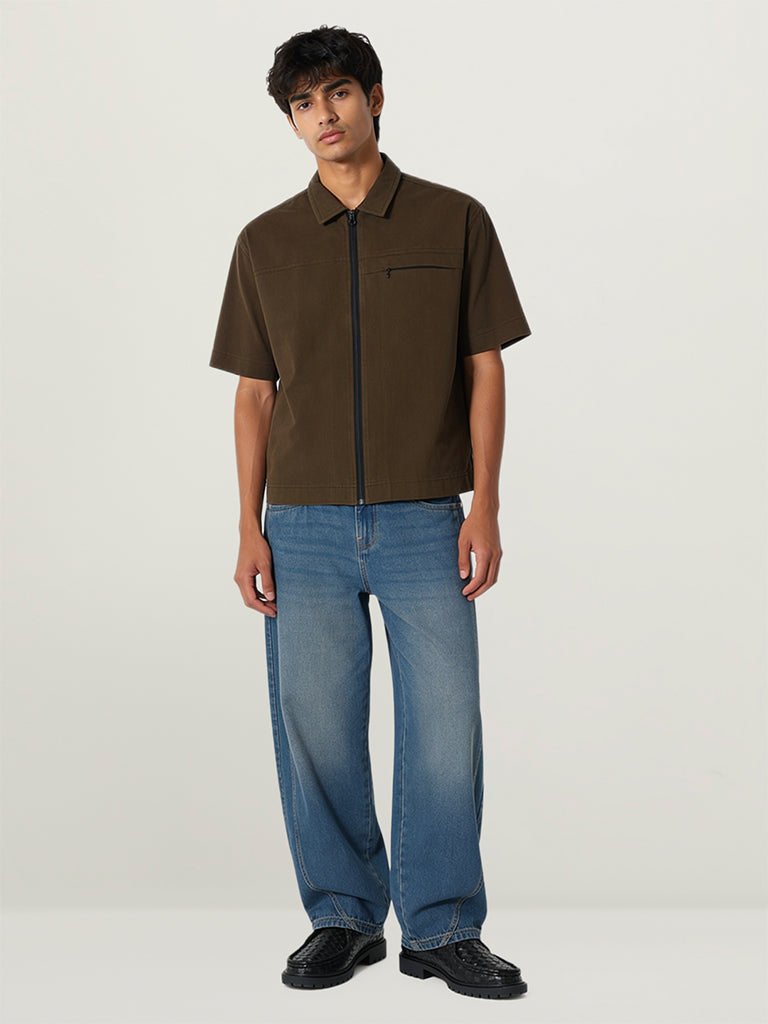 Boxy-Fit Solid Shirt
