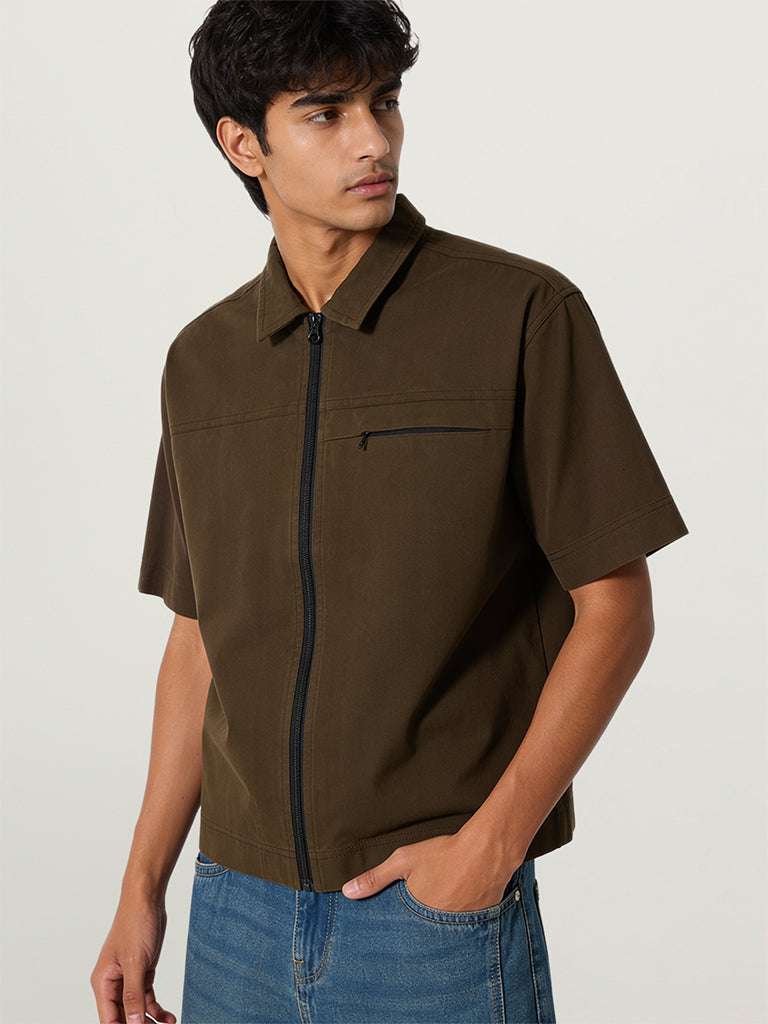 Boxy-Fit Solid Shirt
