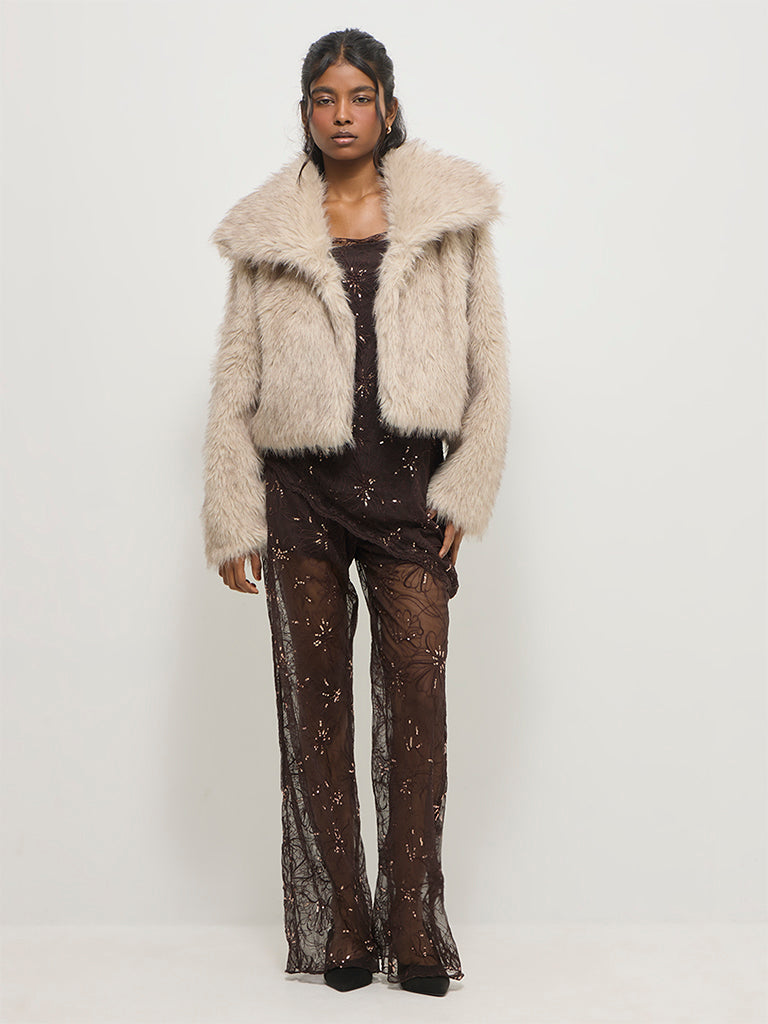 Regular-Fit Faux Fur Jacket