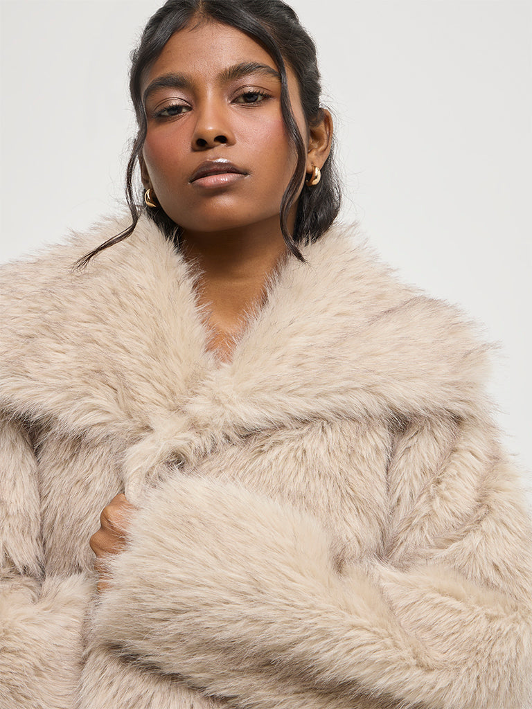 Regular-Fit Faux Fur Jacket