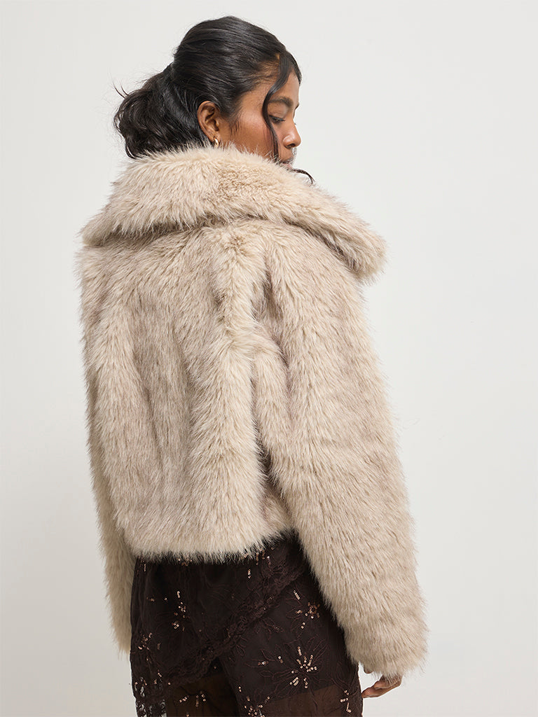 Regular-Fit Faux Fur Jacket