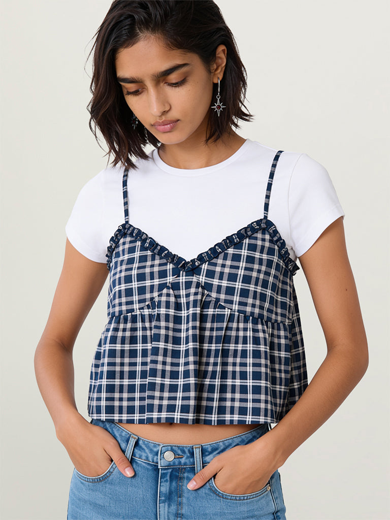 Regular-Fit Checkered Top