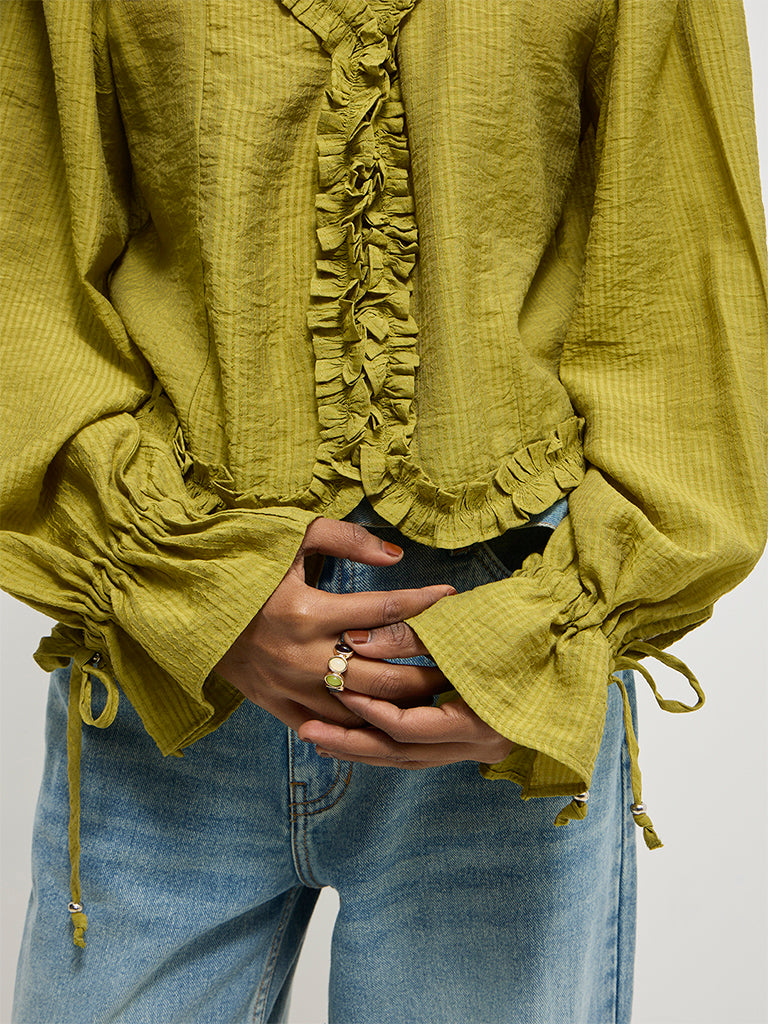 Regular-Fit Ruffled Blouse