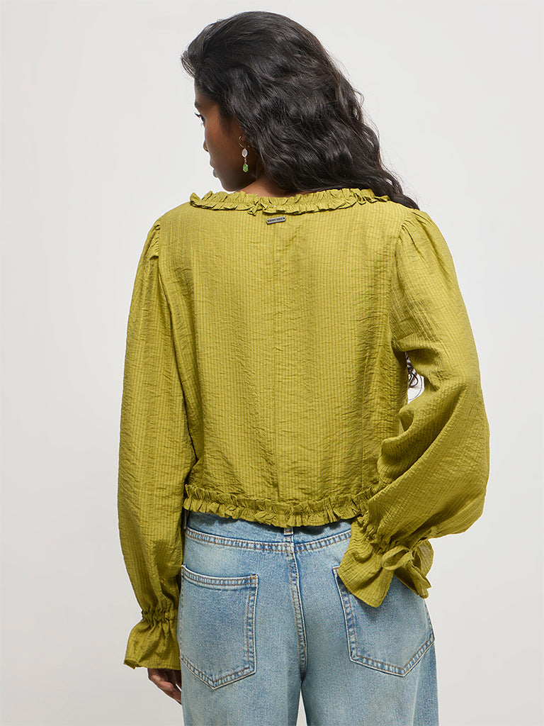 Regular-Fit Ruffled Blouse