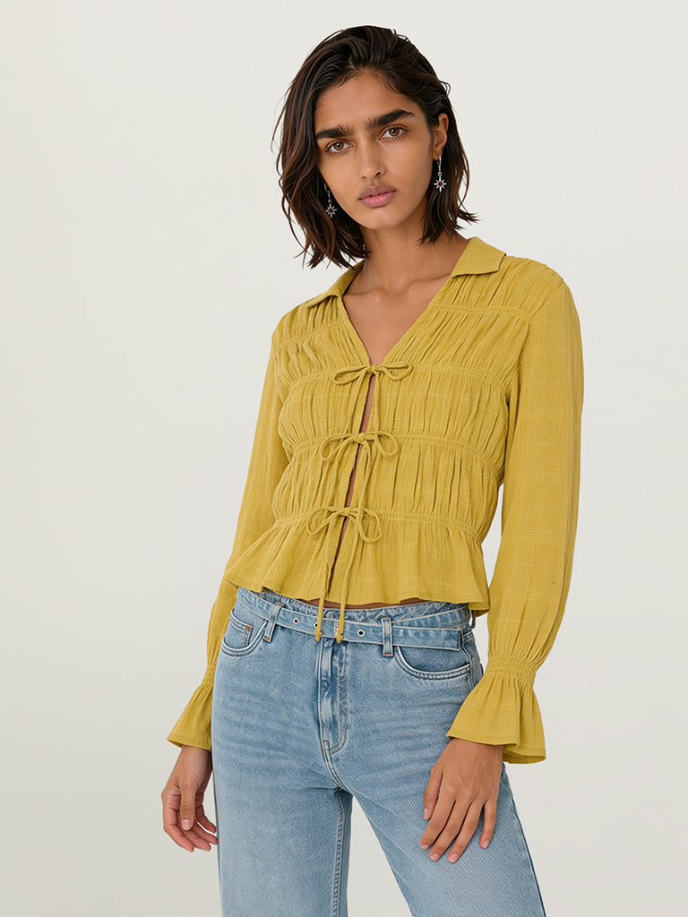 Regular-Fit Smocked Top