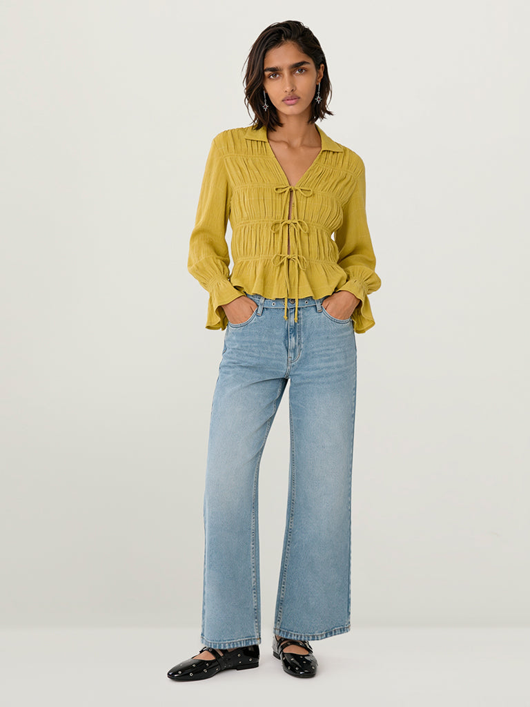 Regular-Fit Smocked Top