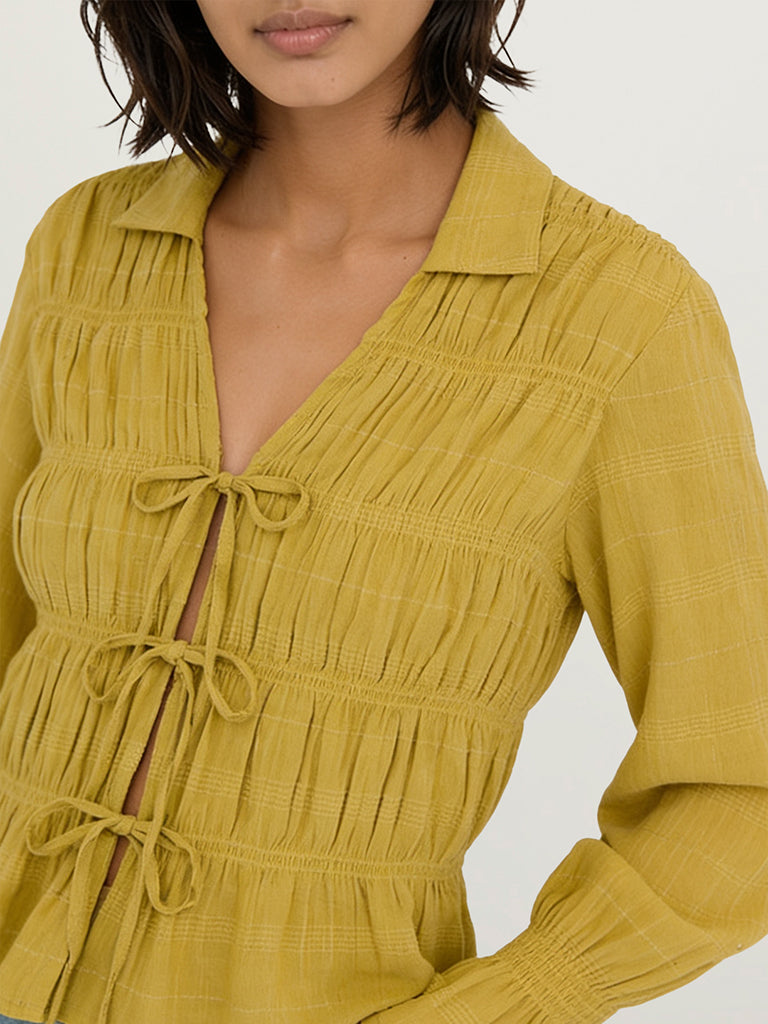 Regular-Fit Smocked Top