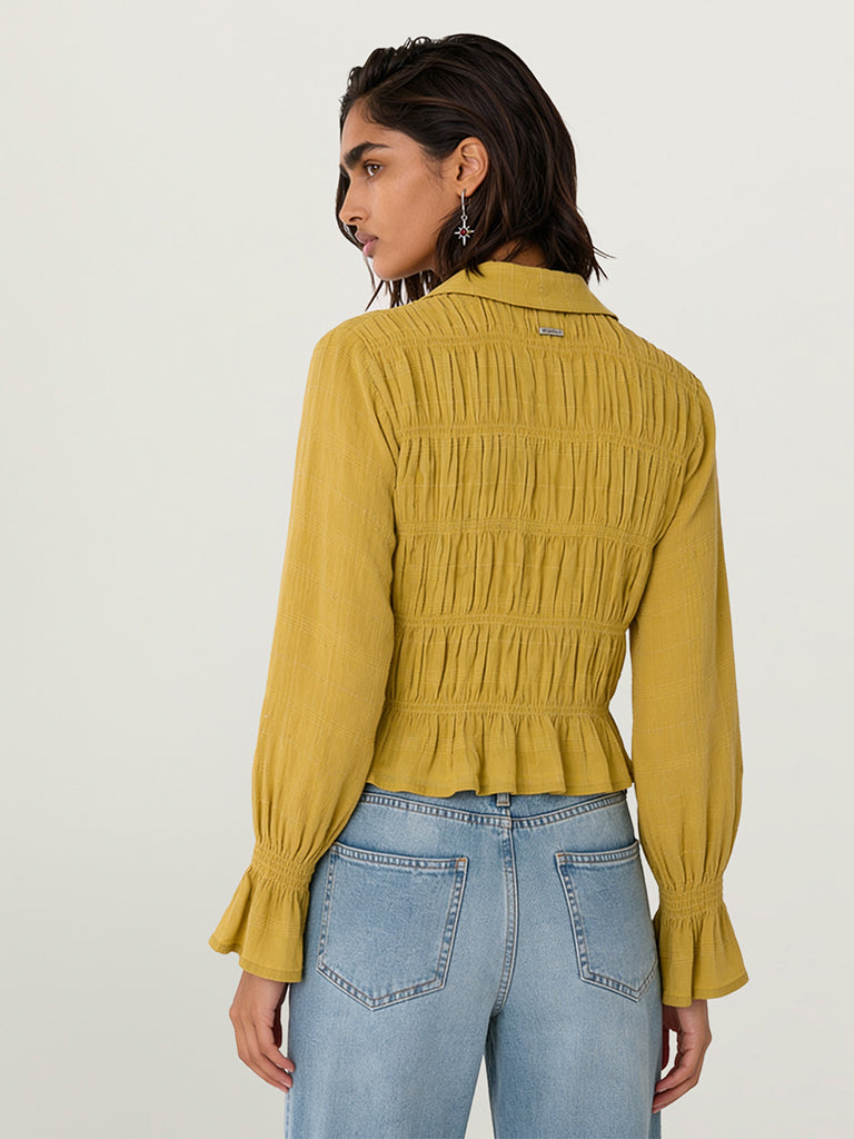 Regular-Fit Smocked Top
