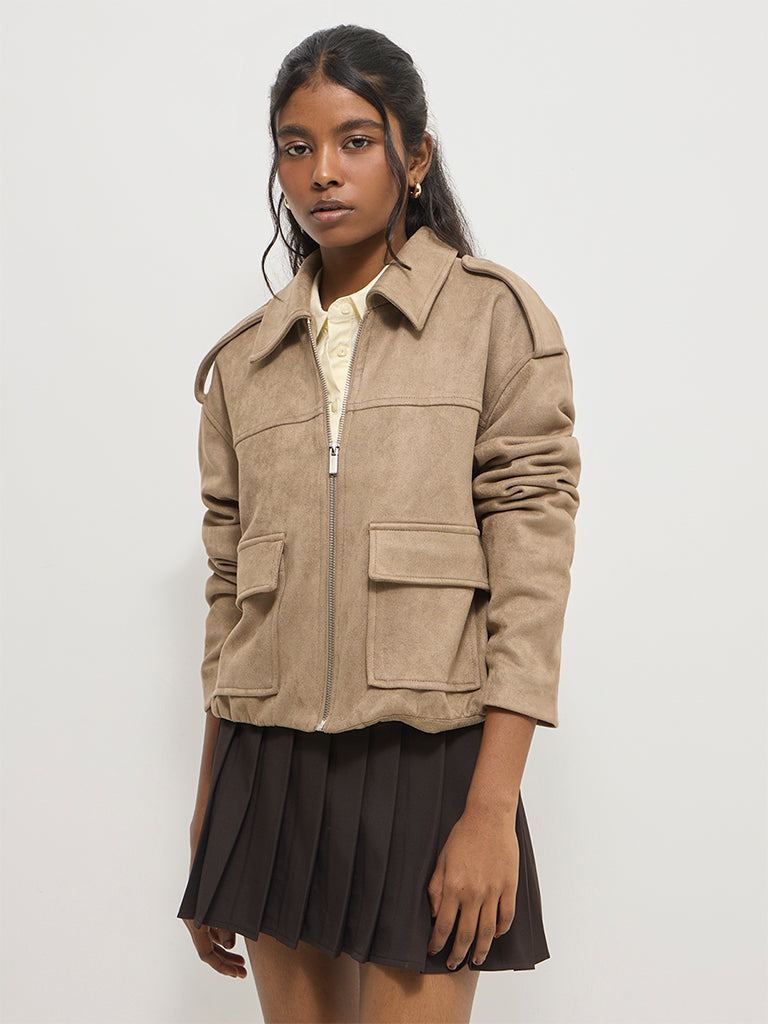 Regular-Fit Suede Jacket