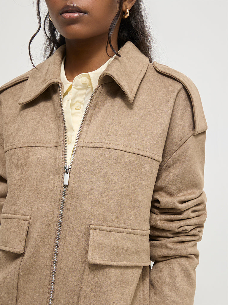 Regular-Fit Suede Jacket