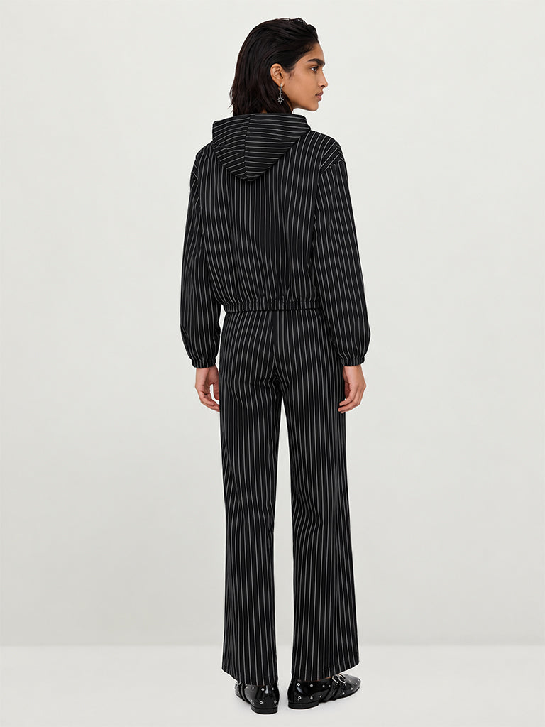 Wide-Leg Striped Trousers