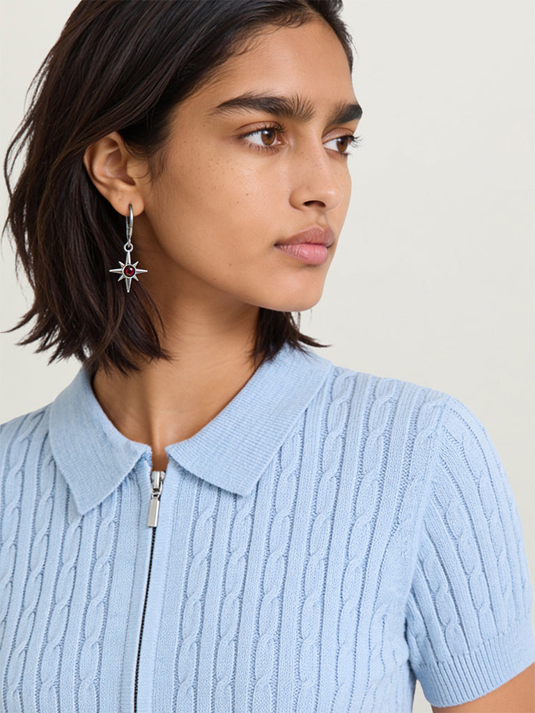 Fitted Cable-Knit Cardigan
