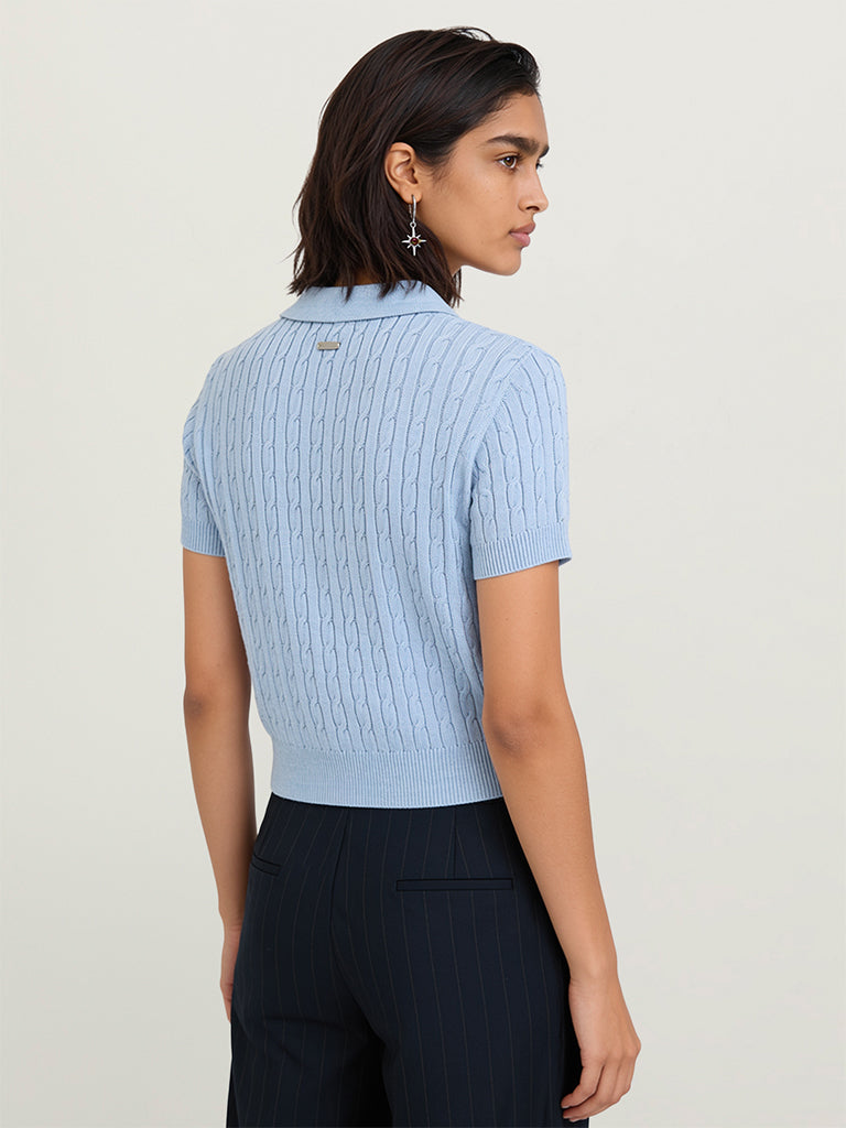 Fitted Cable-Knit Cardigan