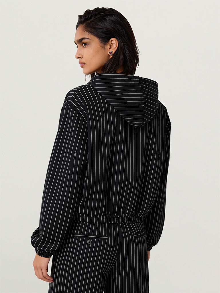 Boxy-Fit Striped Hoodie