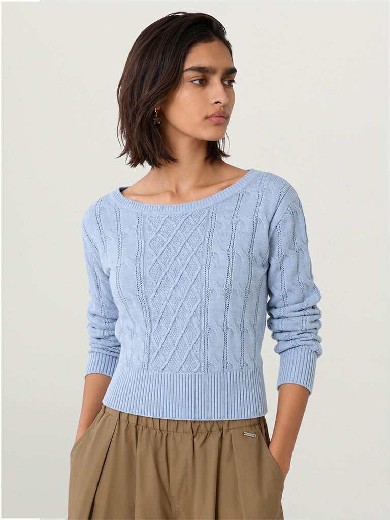 Fitted Knit-Textured Sweater