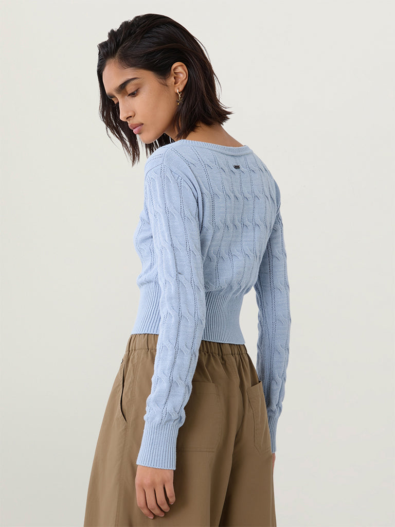 Fitted Knit-Textured Sweater