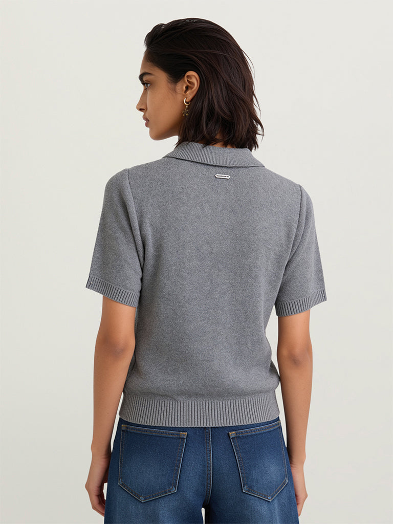 Fitted Argyle Polo T-Shirt