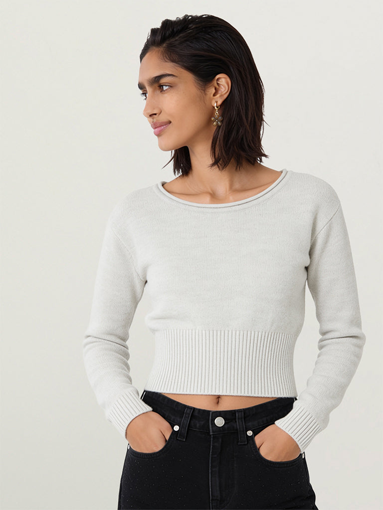 Fitted Knit-Textured Sweater