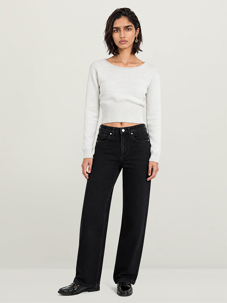 Fitted Knit-Textured Sweater