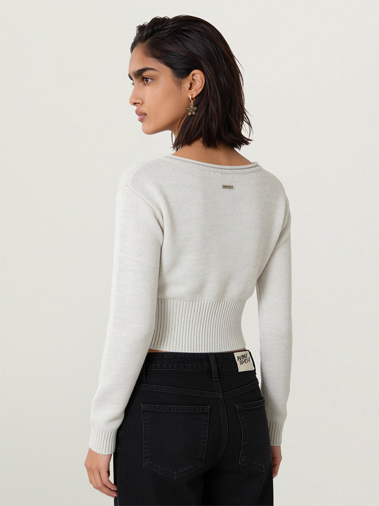 Fitted Knit-Textured Sweater