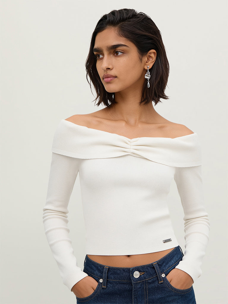 Fitted Off-Shoulder Top