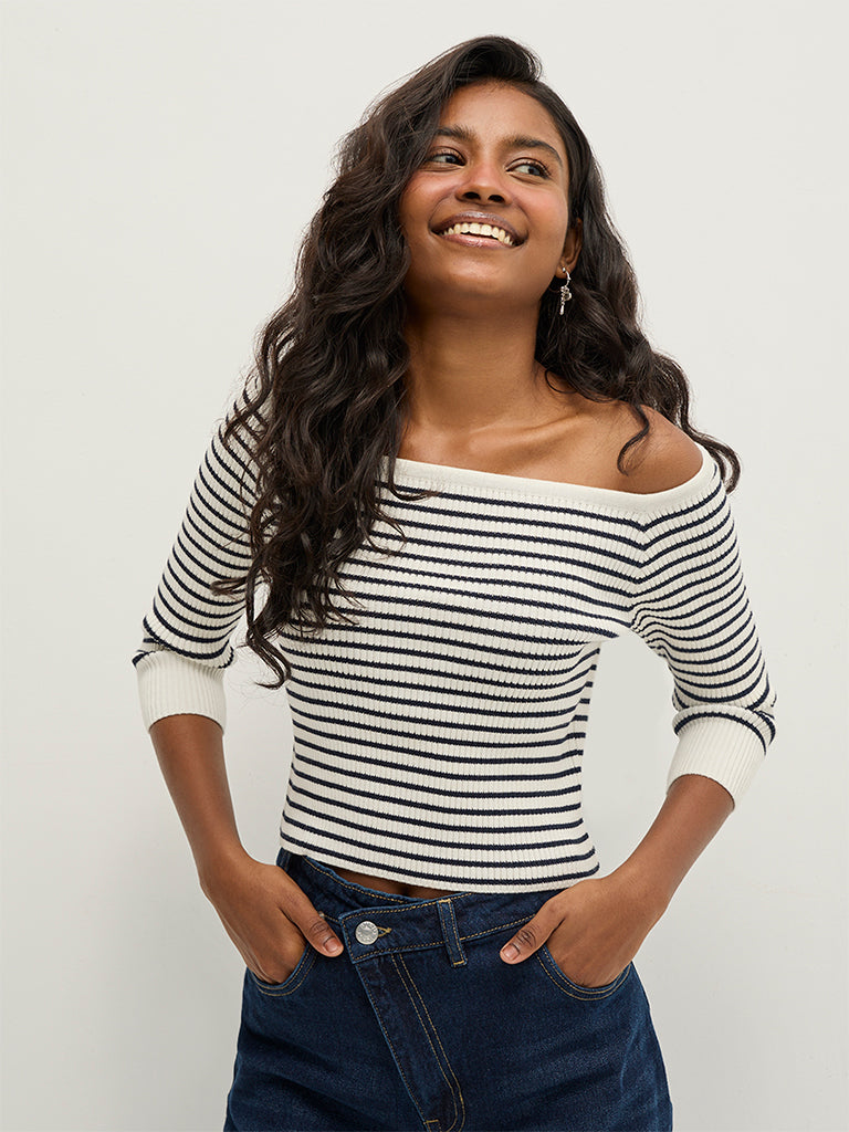 Striped Off-Shoulder Top