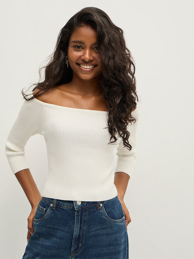 Off-Shoulder Fitted Top