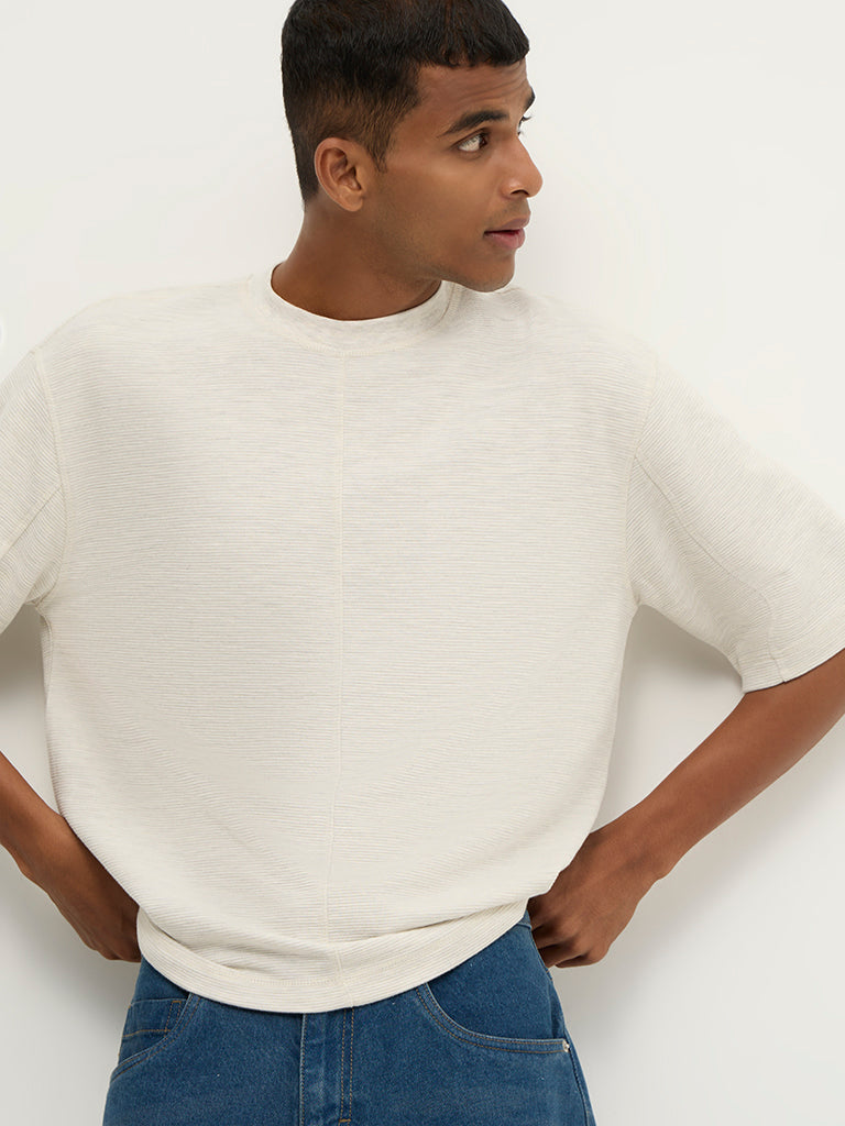 Boxy-Fit Knitted T-Shirt