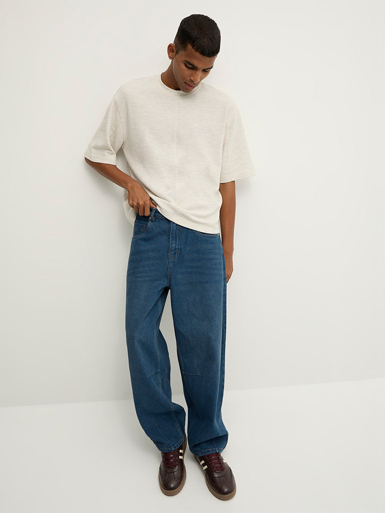Boxy-Fit Knitted T-Shirt