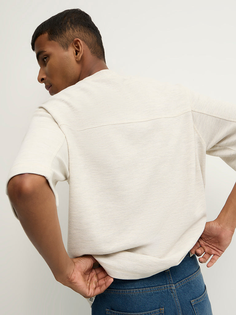 Boxy-Fit Knitted T-Shirt